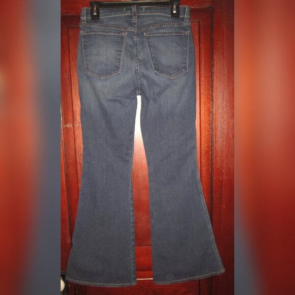 J. Brand Size 27 Kiki Bell Bottom Fit Flare Jeans Stretch Dark Blue Denim Lotus - Picture 2 of 3